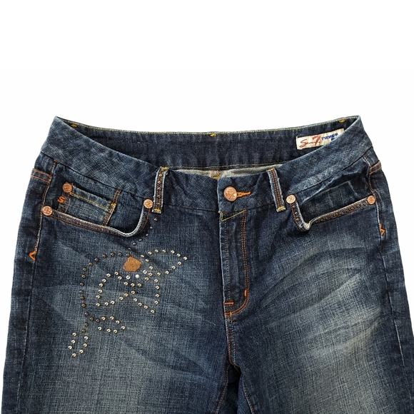 Seven7 Sz 18 Flower Studded Straight Leg (B) - Picture 5 of 12